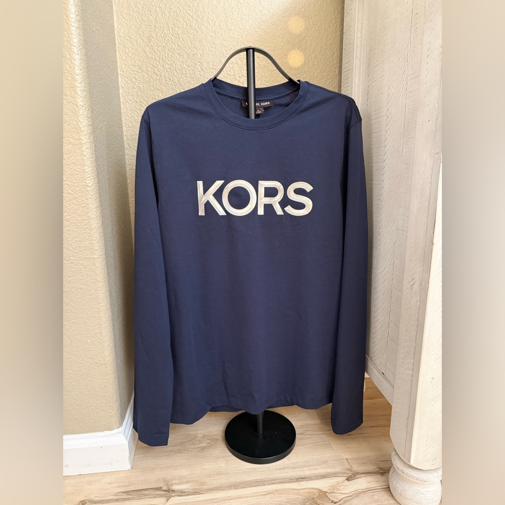 Michael Kors Navy Long Sleeve Men’s Shirt - Picture 5 of 7